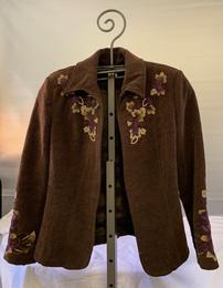 Coldwater Creek Size 12 Ladies Brown Jacket with Embroidery 202//260